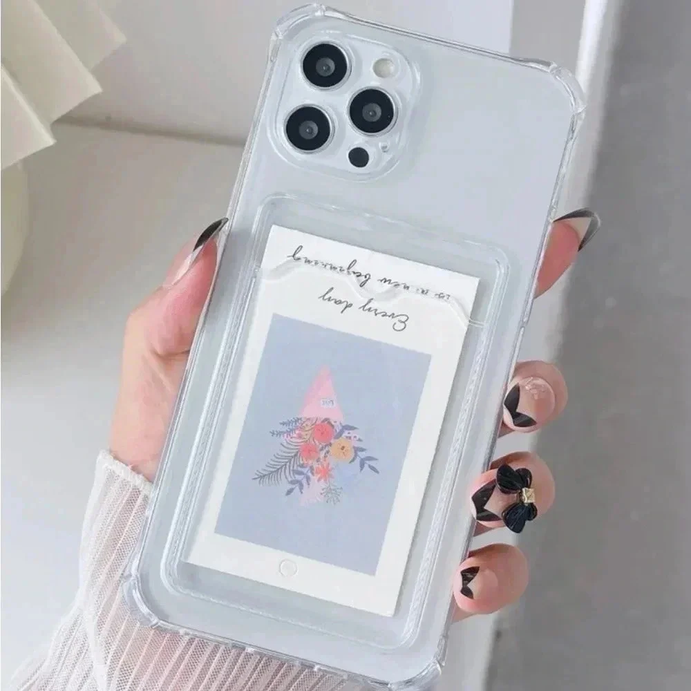 ⚠️Clearance iPhone 14/Pro/Pro Max Clear Protective Phone Case With Card Holder - Picture 2 of 4